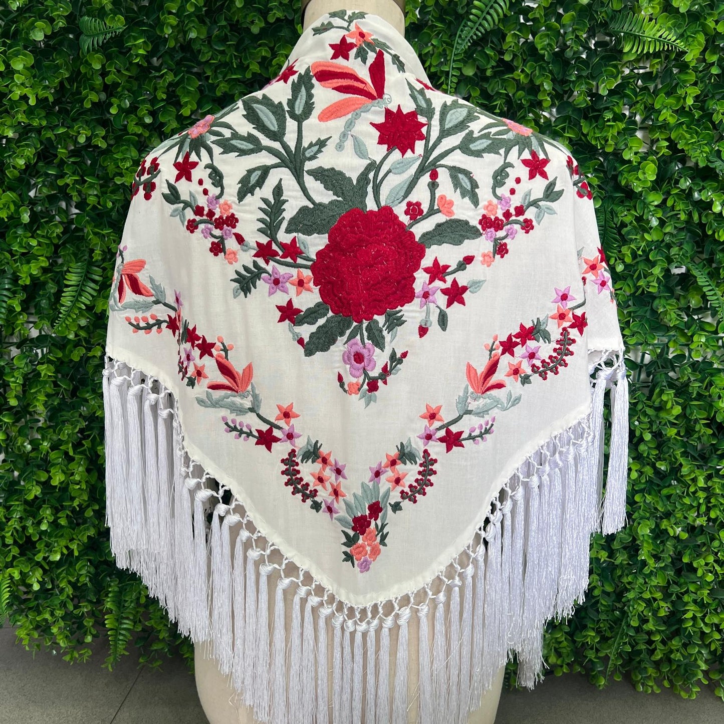 Mantón Zambra blanco