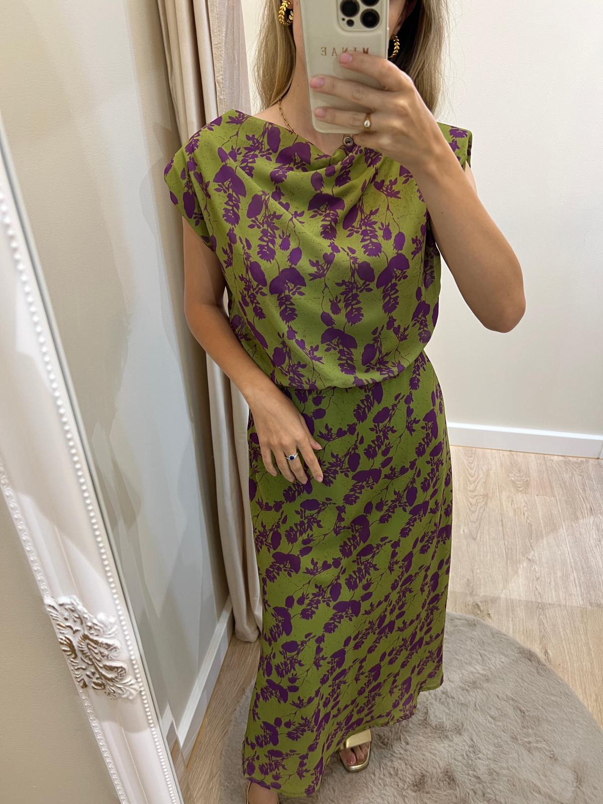 Vestido Jessica verde y morado