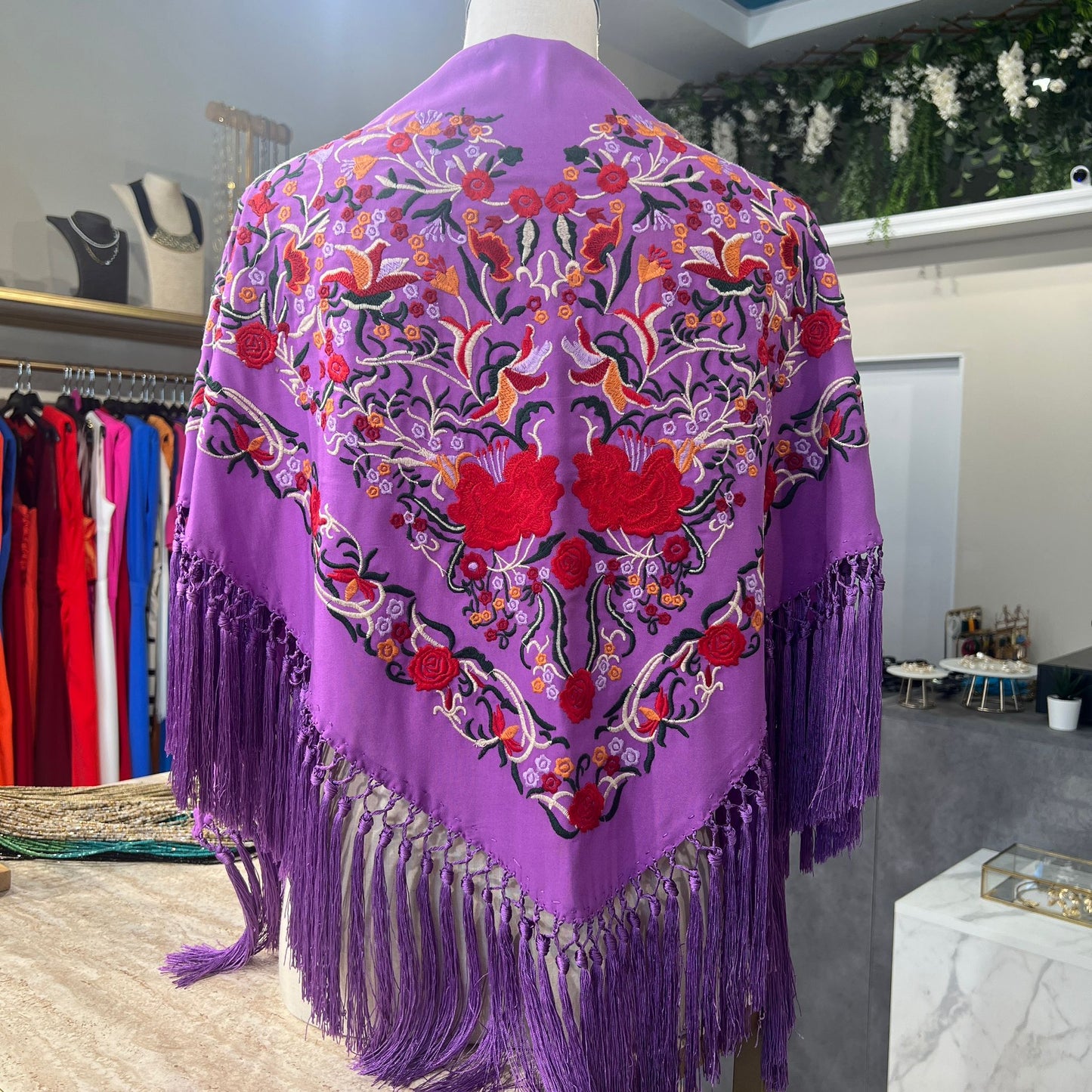 Mantón Romera lila