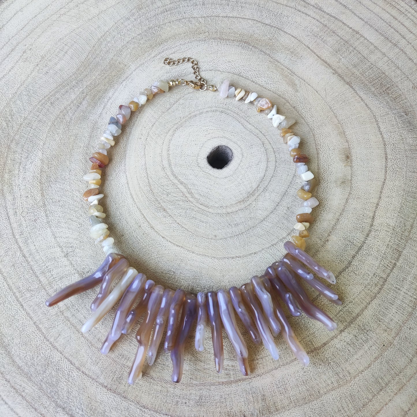 Collar coral y piedra (+colores)