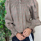 Camisa Talae beige-rojo