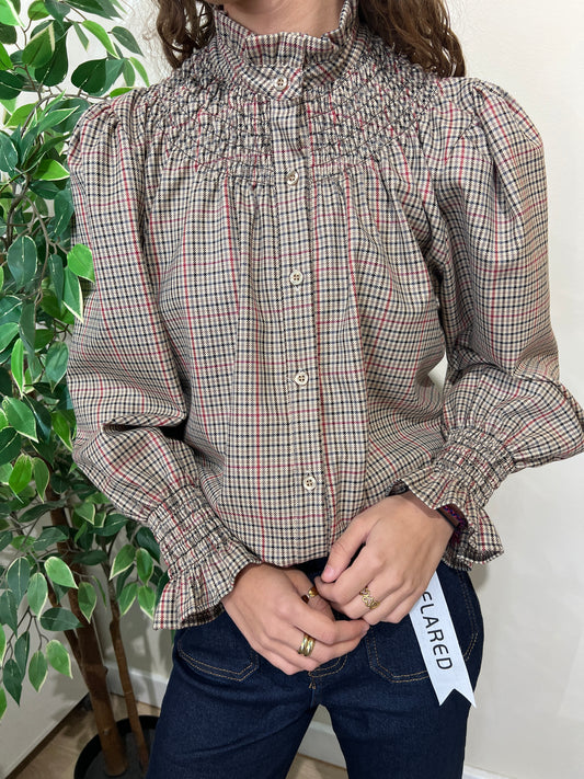Camisa Talae beige-rojo