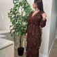 Vestido volantes marrón