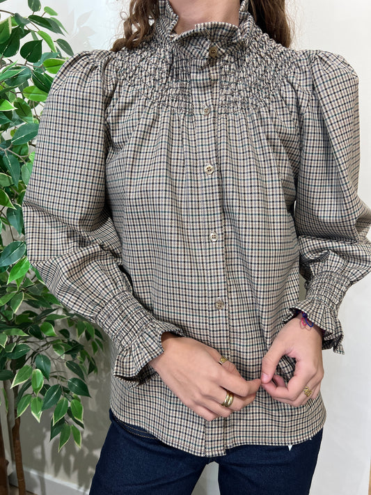 Camisa Talae beige-verde