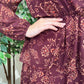 Vestido volantes granate