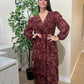 Vestido volantes granate