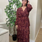 Vestido volantes granate