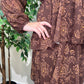 Vestido volantes marrón