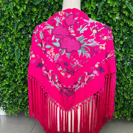 Mantón Cantiña fucsia