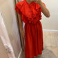 Vestido volantes coral