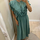 Vestido volantes verde jabonoso