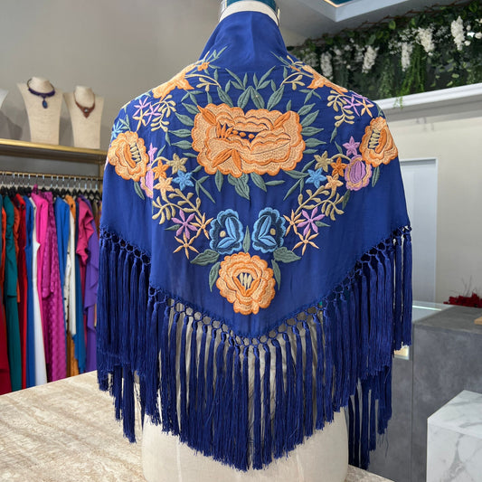 Mantón Colibrí azul
