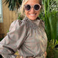 Camisa Talae beige-rojo