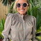 Camisa Talae beige-rojo